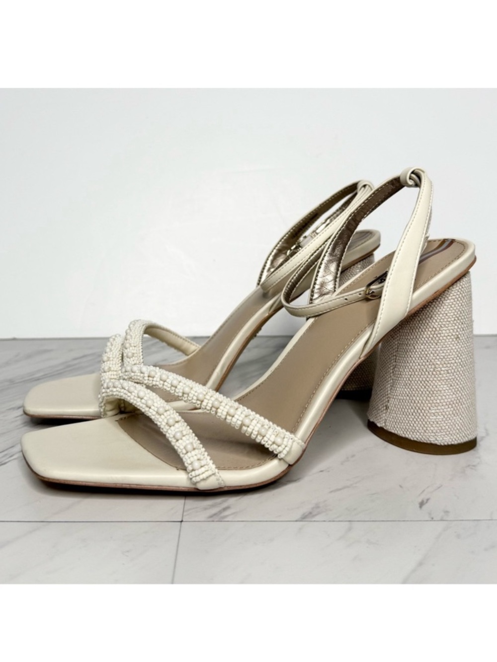 Sam Edelman Kia Beaded Block Heel Sandal 9 1/2 M